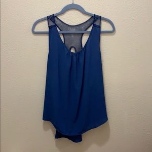 Blue tank top with sparkles on the back